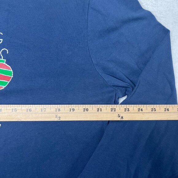 Life Is Good Crusher Tee Blue "I'm Staying Ho Ho Home" Introvert Christmas sz L - Picture 5 of 8